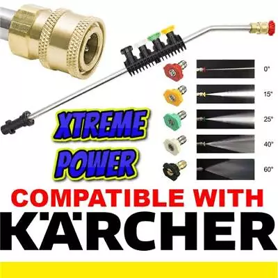 Pressure Washer Gun Lance Spray Wand Jet Wash Car Patio + 5 Nozzles For Karcher • £12.99