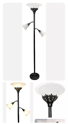 Elegant Designs LF2002-RBW 3 Light Floor Lamp Restoration Bronze/White New • $54.99