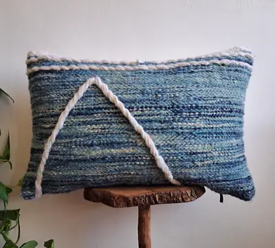 Moroccan Handmade Kilim Pillow Blue Cushion Cover Throw Pillow Case Sofa Boho • $59