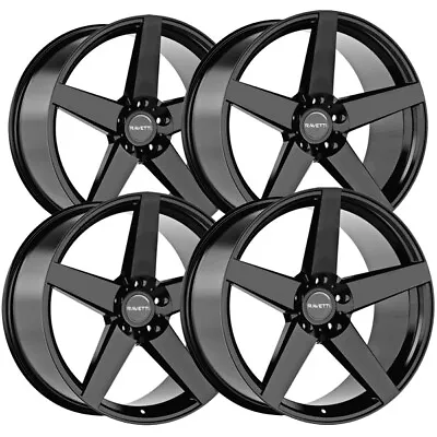 (Set Of 4) Ravetti M13 18x8 5x112 +38mm Gloss Black Wheels Rims 18  Inch • $652