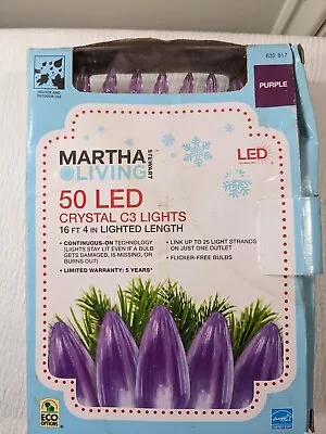 Martha Stewart Living PURPLE Crystal C3 String Lights 50 LED Holiday Easter RARE • $33