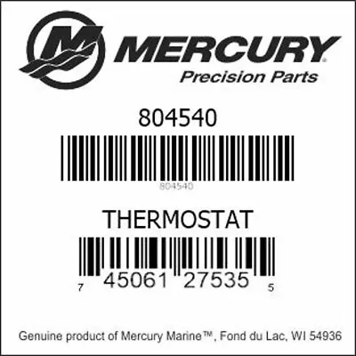 OEM Mercury Thermostat 804540 • $49