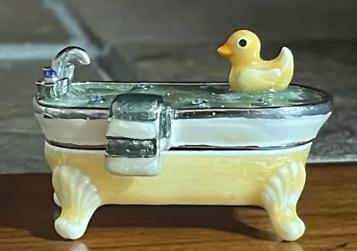 Vintage Monet Collector Trinket Box  Bathtub Rubber Duck  No Box Glitter Sparkle • $34.99