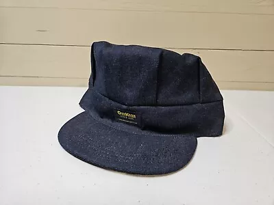 Vintage OshKosh Hog Head Hat Snapback Blue Conductor Train Engineer Cap USA Made • $29