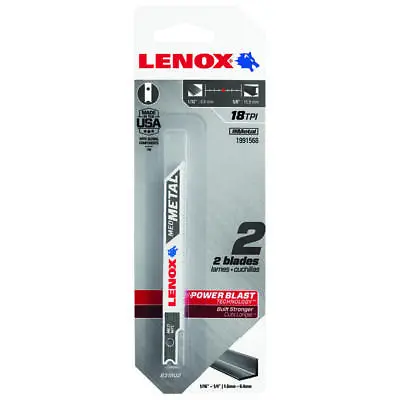 Lenox 3 In. Bi-Metal U-Shank Jig Saw Blade 18 TPI 2 Pk • $6.95
