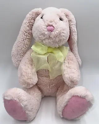 COMMONWEALTH Pink Plush Lop Ear Bunny Rabbit With Yellow Organza Ribbon • $9.99