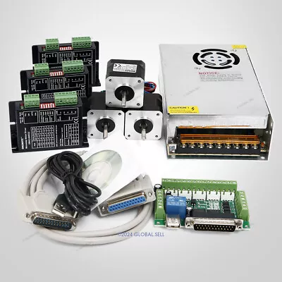 CNC Kit 3 Axis Nema17 39oz-in Stepper Motor 24V PSU For Mill/Router/Engraving • $315.21