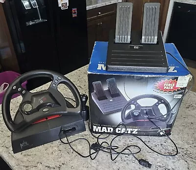 Mad Catz Analog Steering Wheel W/ Foot Pedals Nintendo 64 Original Box 1997 • $23.95