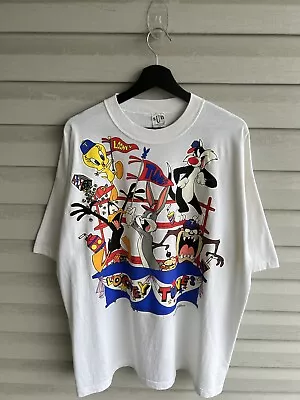 VTG Warner Bros Looney Tunes 1994 Characters Shirt Hip Hop Size XXL One Size • $50