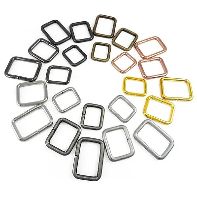 Rectangle Metal Loops D Rings Webbing Non-Welded Durable Fasteners Buckles DIY • £5.42