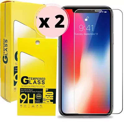 2x For IPhone 14 13 12 11 Pro XS Max XR 8 Plus Tempered Glass Screen Protector • $5.99