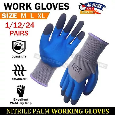 Nitrile Safety Work Gloves Mechanic Gloves General Purpose Work Gloves BULK AU • $4.95