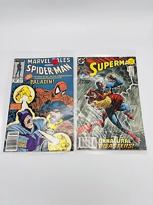 Vintage Superhero Comic Lot Spider-Man Superman 1989 #231 #38 Bundle • $12