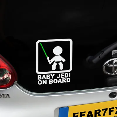 Baby Jedi On Board Decal Sticker For Car Van Caravan Star Wars SkyWalker 4x4 • £2.99