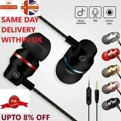 £3.49 • Buy Super Bass In-ear Earphones Handsfree Headphone For Iphone Ipad Ipod Samsung+mic