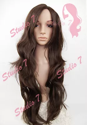 W237 Ladies Brown Synthetic Extra Long Wig Layered Natural Look - Studio7-uk  • £19.80