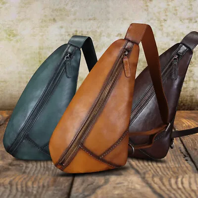 Men And Women Use Leather Sling Bag Crossbody Bag Chest Shoulder Chest Bag • $128