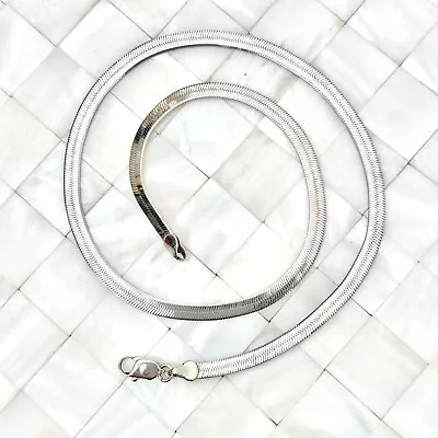 Short Silver Tone Snake Chain Necklace The Vintage Strand #1603 • $10.19