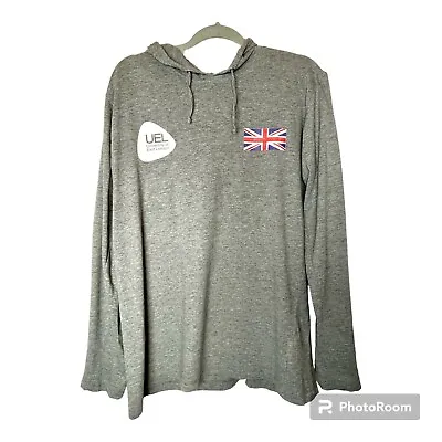 Hoodie T-shirt SF Skinnifit UEL Union Jack Logos Grey Long Sleeves Size XL • £22.90