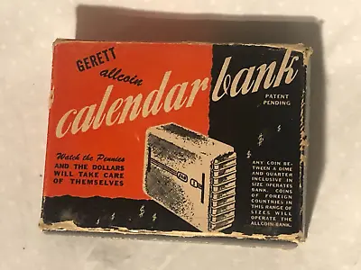 Vintage Calendar Bank Holdrege Nebraska Mechanical Bank Original Box J-82 • $19.99