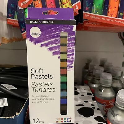 Daler Rowney Simply Soft Pastels 12 Assorted Colour Set Artist Supplies BNIB • £2.80