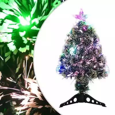 Christmas Tree Artificial Tree With LEDs Green And White Fibre Optic VidaXL • $46.99