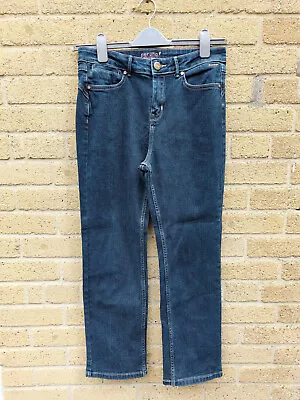 Per Una M&S Women's Indigo Blue Denim Straight Leg Jeans Size 12 Short • £10.99