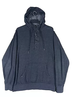 Matix Henley Hoodie Sweatshirt Mens L Long Sleeve Pouch Pocket Gray • $19.99