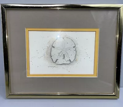 D. Morgan Signed 10.5” X 8.5l Framed Sand Dollar Matted With Yellow And Beige • $18