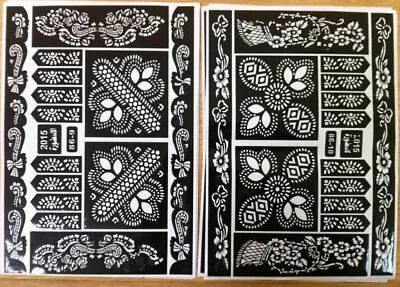 India/Arabic Henna Tattoo Mehndi Stencils Hand Foot Body Art Stickers UK • £1.99