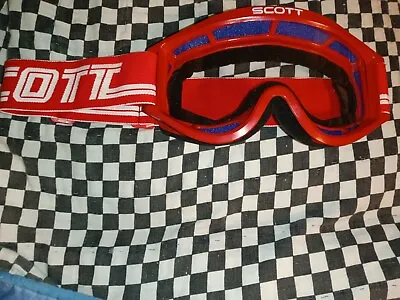 Vintage SCOTT 89red/ Blue Goggles/mask Guard Motocross  Ama Oakley 100  • $250