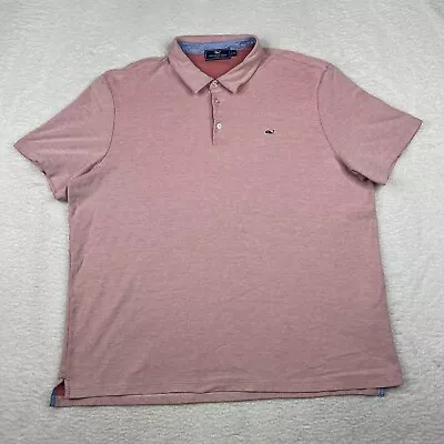 Vineyard Vines Shirt Mens XXL Salmon Red Polo Golf Performance Short Sleeve • $16.88