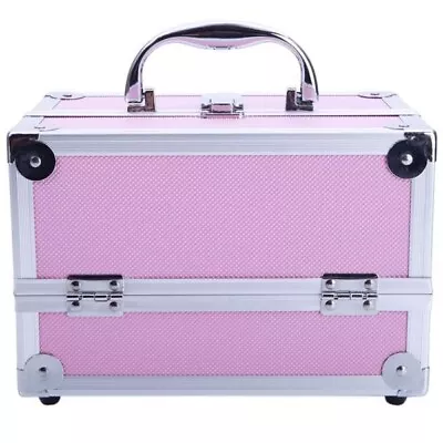 SM-2176 Aluminum Makeup Train Case Jewelry Box Cosmetic Organizer With Mirror • $26.50