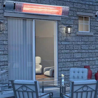 Wall Mounted Electric Halogen Infrared Heater 2000W Patio Heater Outdoor Heaters • £59.95