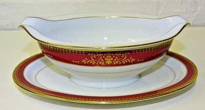 £9.99 • Buy Noritake  Goldmere Sauce Boat . Gravy Boat  Red Gold   Tea  Set Dinner Service