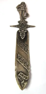 ANTIQUE RARE 1800'S J H Johnston & Co. STERLING SILVER LETTER OR BOOK MARK KNIFE • $99