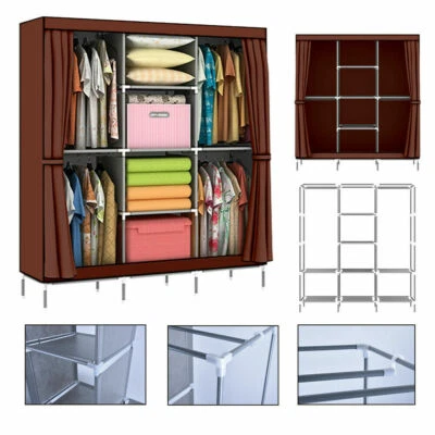 $37.96 • Buy Portable Closets Wardrobe Closet Organizer Shelf Standing Closet Clothe Storage