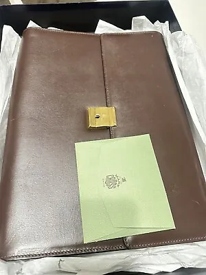 Vintage Mark Cross Brown Leather Portfolio Briefcase Laptop Case • $85