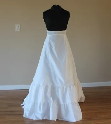 Petticoat 13 Tall Med High Wst White Bridal 2 Tier A Line Half Slip Prty Mail Sh • $59.99