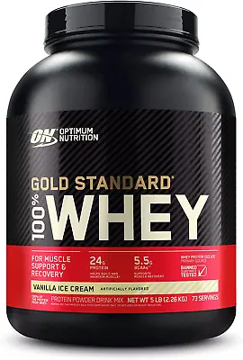 Optimum Nutrition Gold Standard 100% Whey Protein Powder Vanilla Ice Cream 5 Lb • $88.40