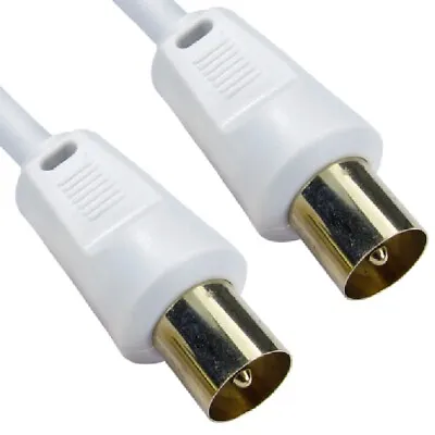 £4.99 • Buy Coaxial TV Aerial COAX Cable RF Fly Lead Digital Male To Male 0.5m To 50m