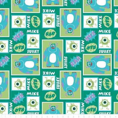 Monsters Inc. Mike And Sully Block Fleece Fabric • $12.74