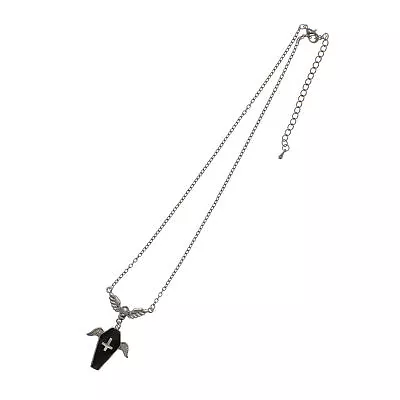 Zac's Alter Ego Upside Down Cross Inside Coffin With Wings Chain Necklace • £8.69