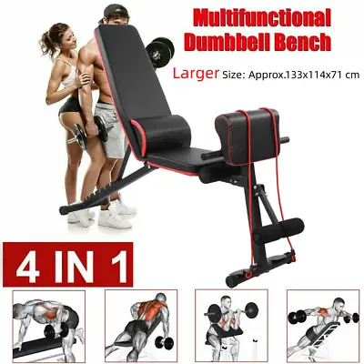 £52.12 • Buy Heavy Duty Weight Bench Adjustable Gym Workout Exercise Incline Decline Sit Up