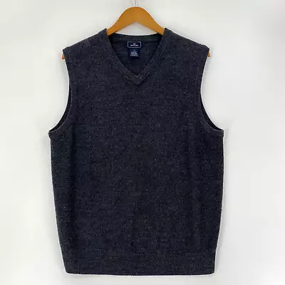 Dockers Sweater Vest Men's Large Dark Gray V-Neck Pullover Casual • $16.96