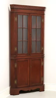 CRAFTIQUE Solid Mahogany Chippendale Style Corner Cupboard / Cabinet - B • $1595