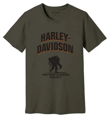 Harley-davidson® Mens Wounded Warrior T-shirt Green 2xl • $39.95