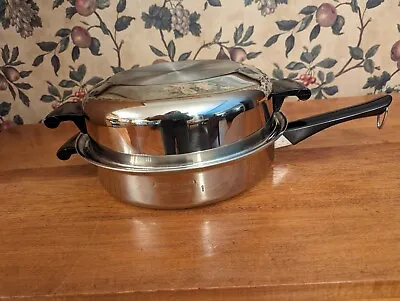 Vintage Amway Queen Mult-ply 11  Skillet With Dome Lid Egg Poacher (6 Cups)  • $50