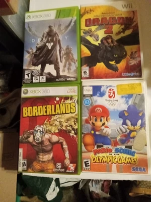 $9.95 • Buy Lot Of 4 WII, Xbox 360 Mario & Sonic Olympic Games, Destiny, Borderlands,Dragon
