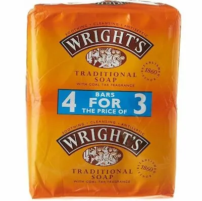 Wrights Coal Tar Soap 100g Bars Traditional Antiseptic Soap • £7.99
